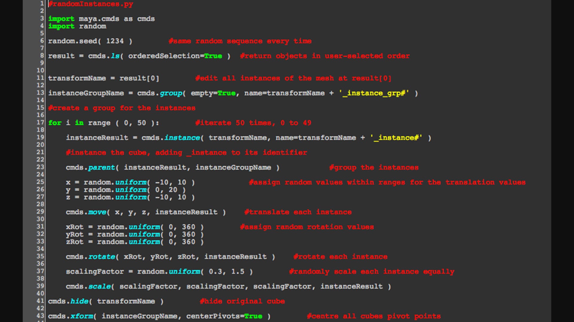 Фрагмент программы на языке python