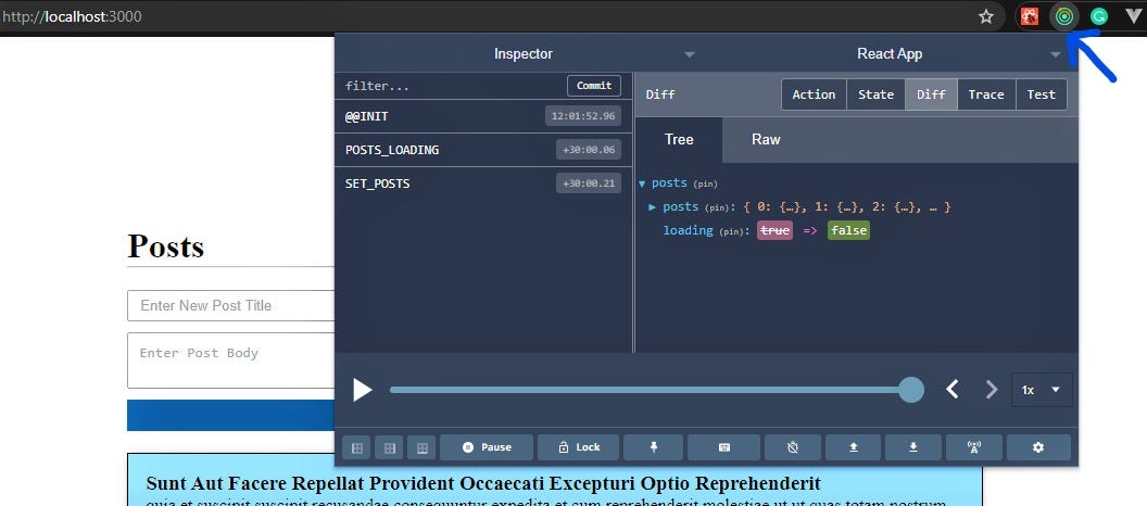 Redux devtools extension