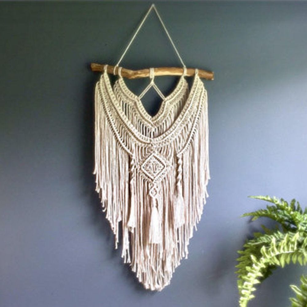 Medium Macrame Wall Hanging Art & Collectibles Fiber Arts Macrame etna