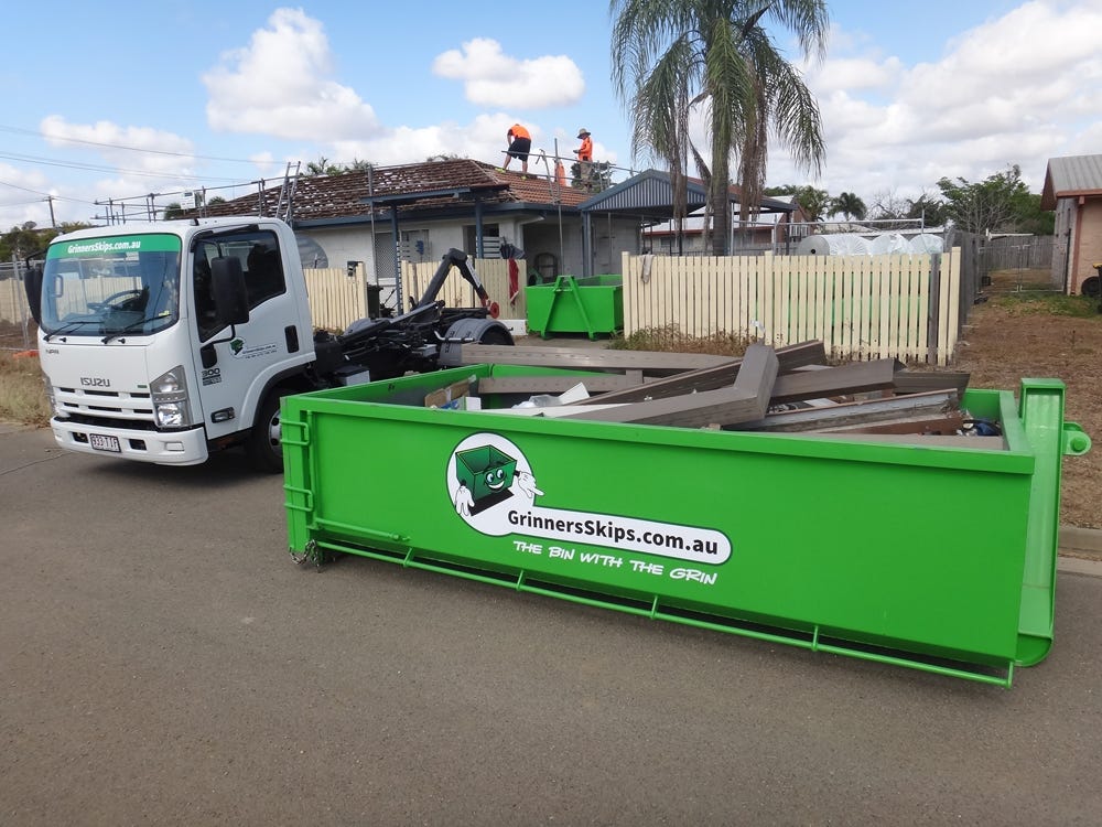Various Sized Bins for Disposal. Renovators cleanup Townsville helps