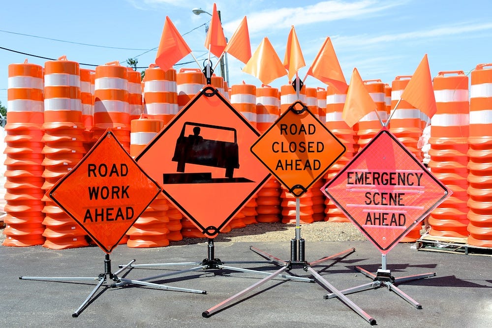 Proper Work Zone Placement of Signs and Equipment by D2K Traffic