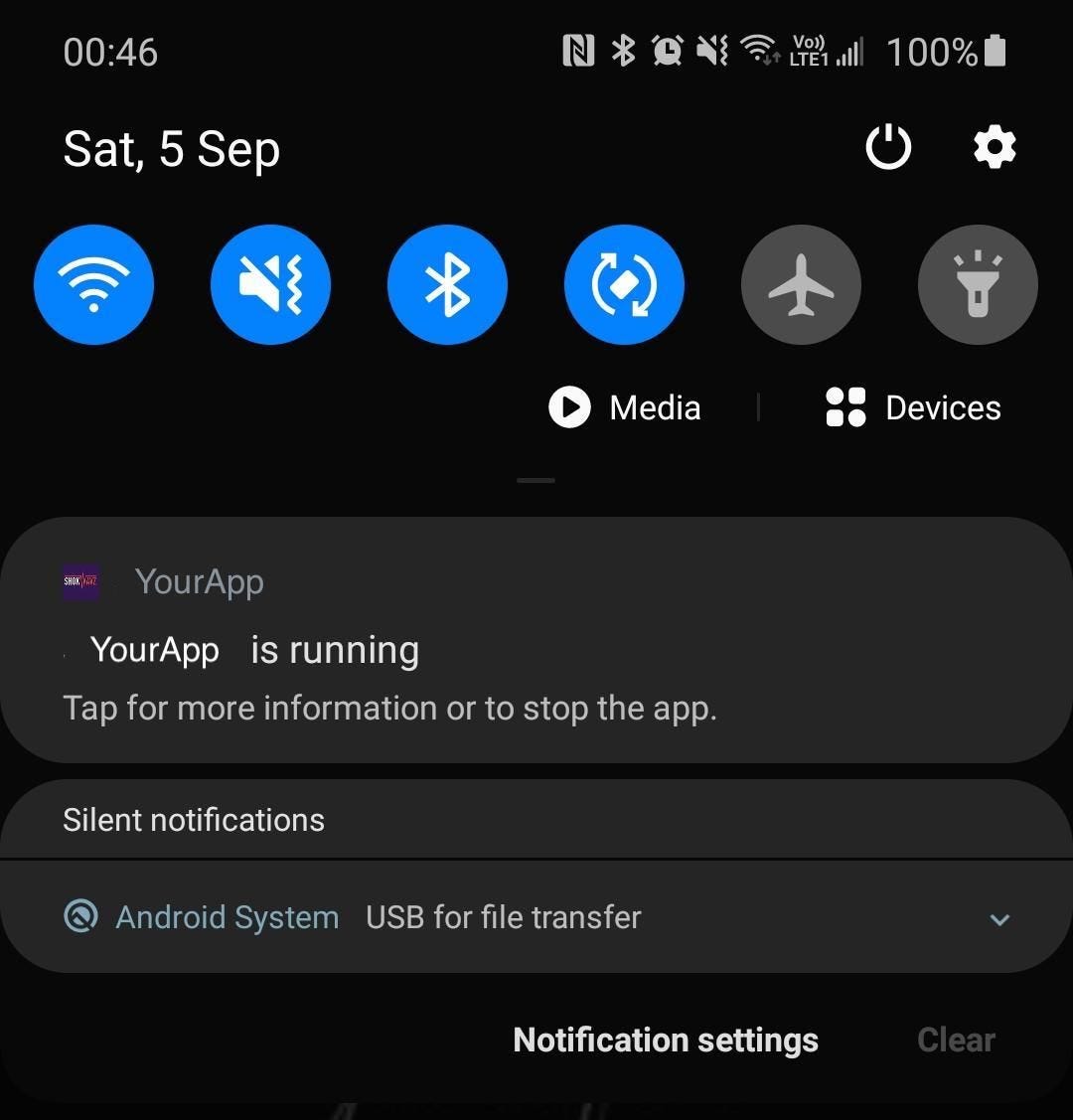 Write your Android app to run in background mode as a