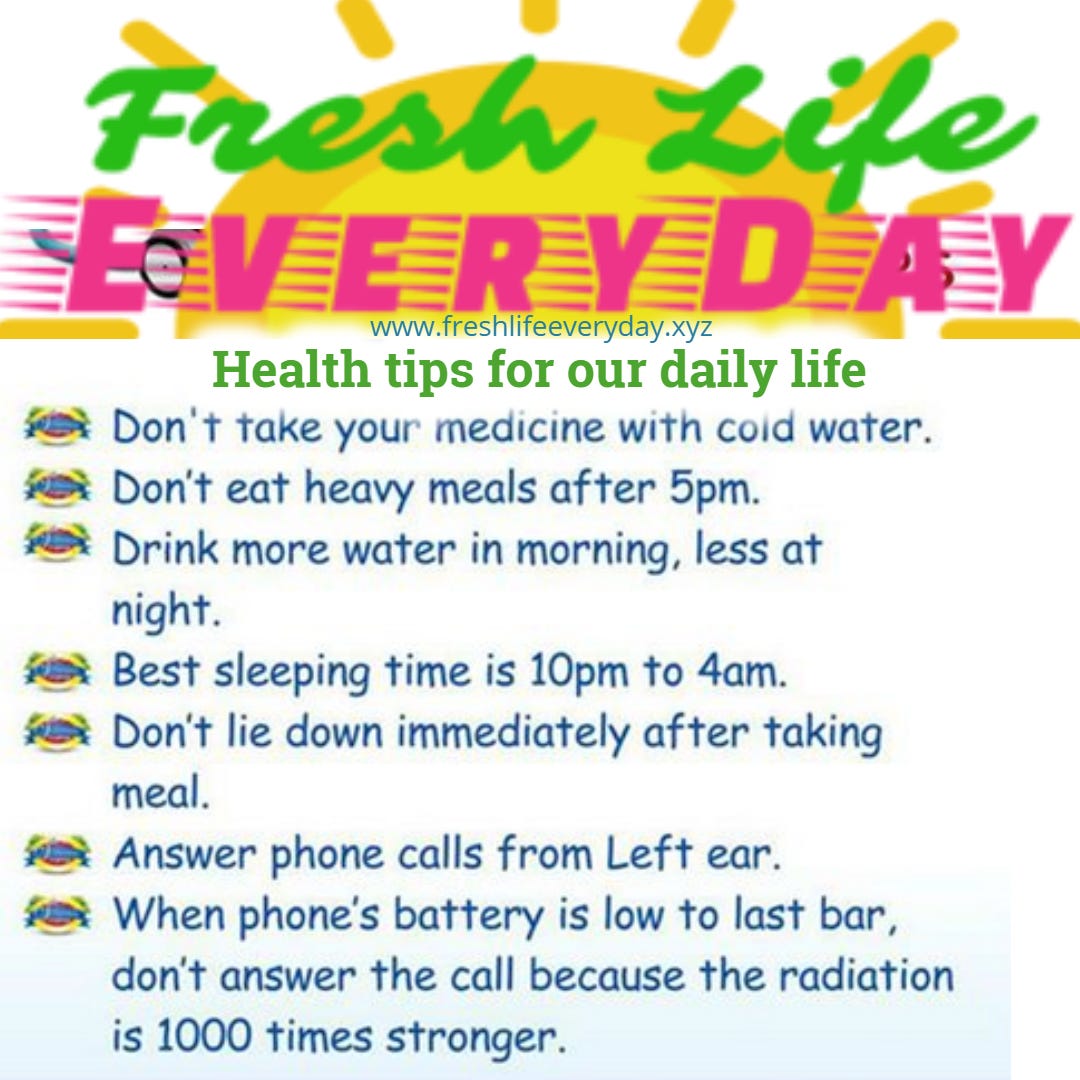 Health Tips For Our Daily Life!. Health Tips For Our Daily Life —… | By Freshlifeeveryday.xyz | Medium