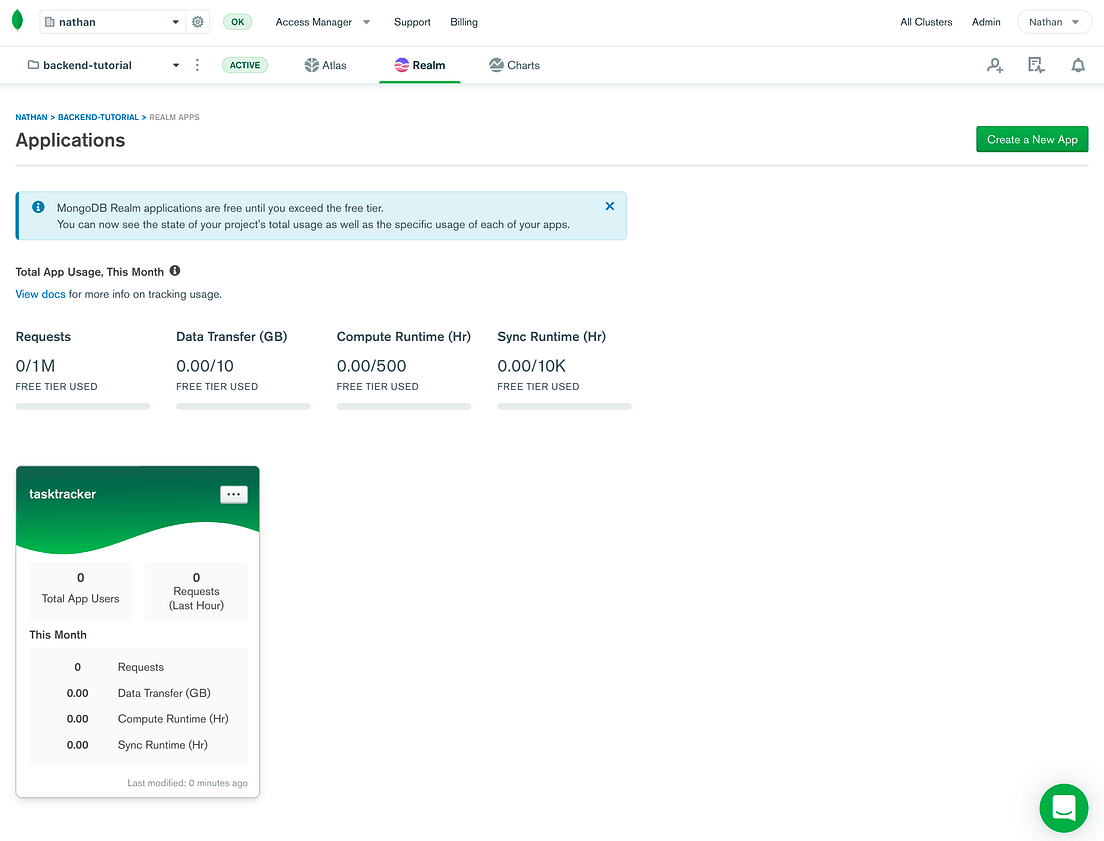 MongoDB와 React Native와 Realm. MongoDB의 realm을 사용한 react