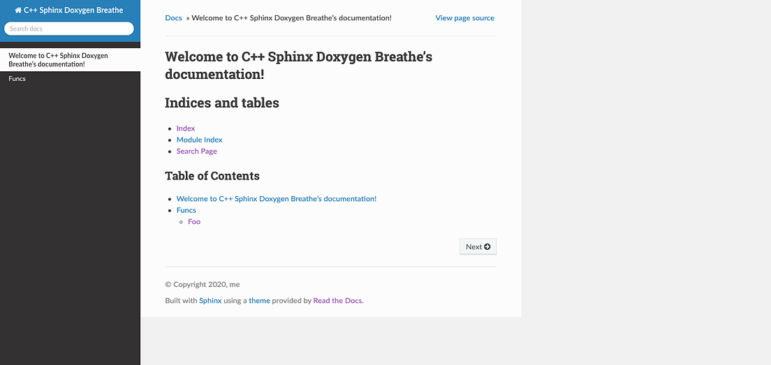 C++ documentation with Doxygen/CMake/Sphinx/Breathe for those of us who