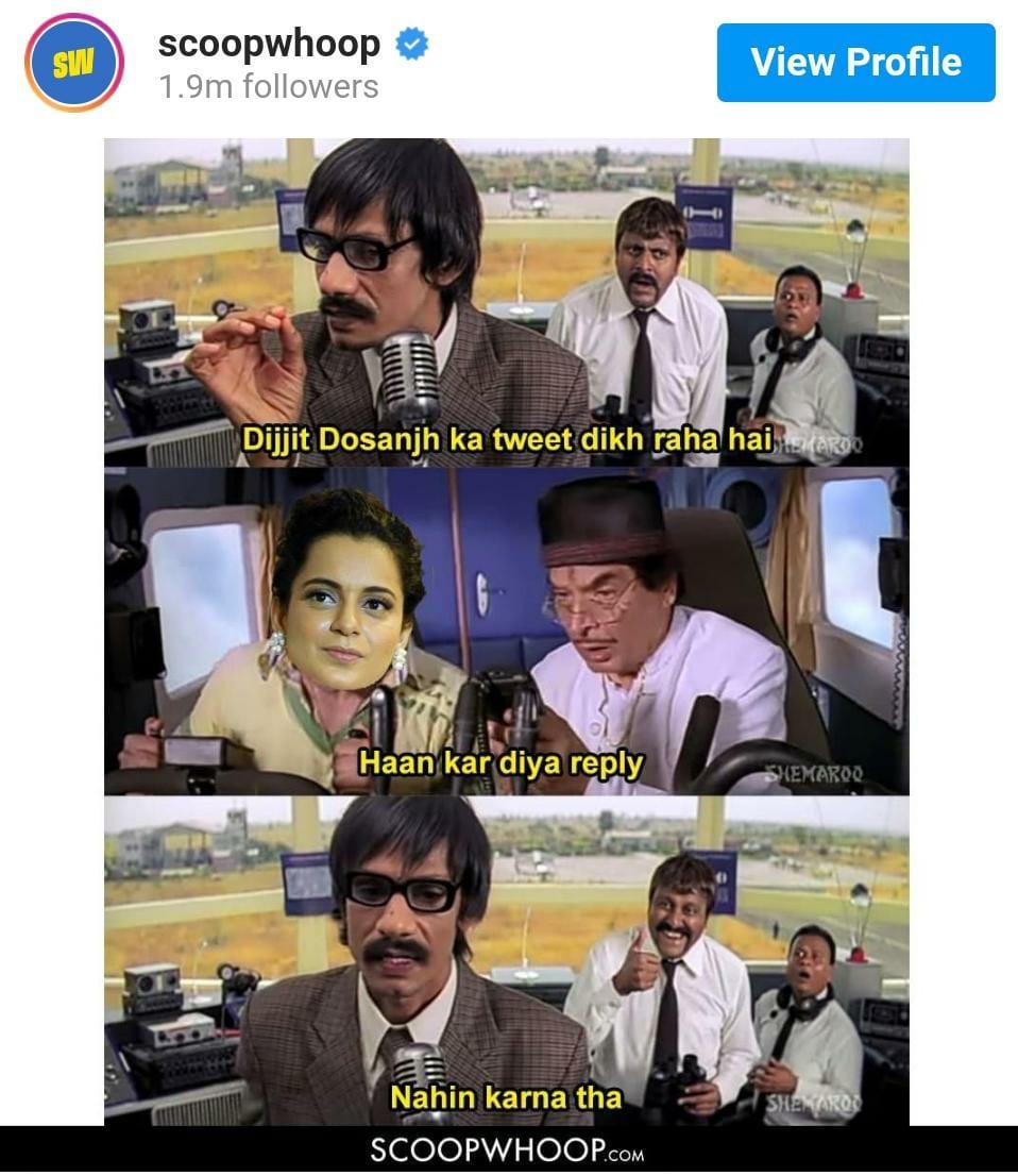 Diljit’s War of Words with Kangana erupts with Hilarious MEMES! by