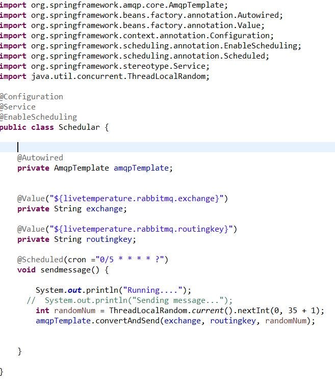 RabbitMQ powered live temperature dashboard using Spring