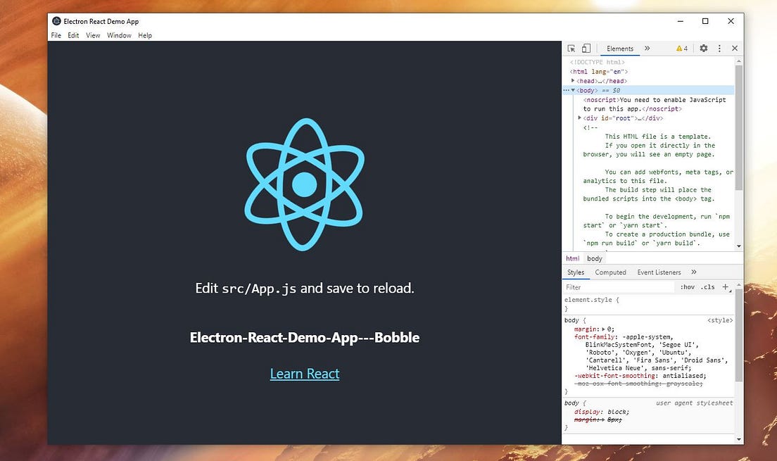 Create a Desktop App Using Electron and React by Ashish
