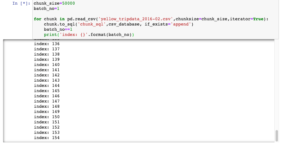Loading large datasets in Pandas. Effectively using Chunking and SQL