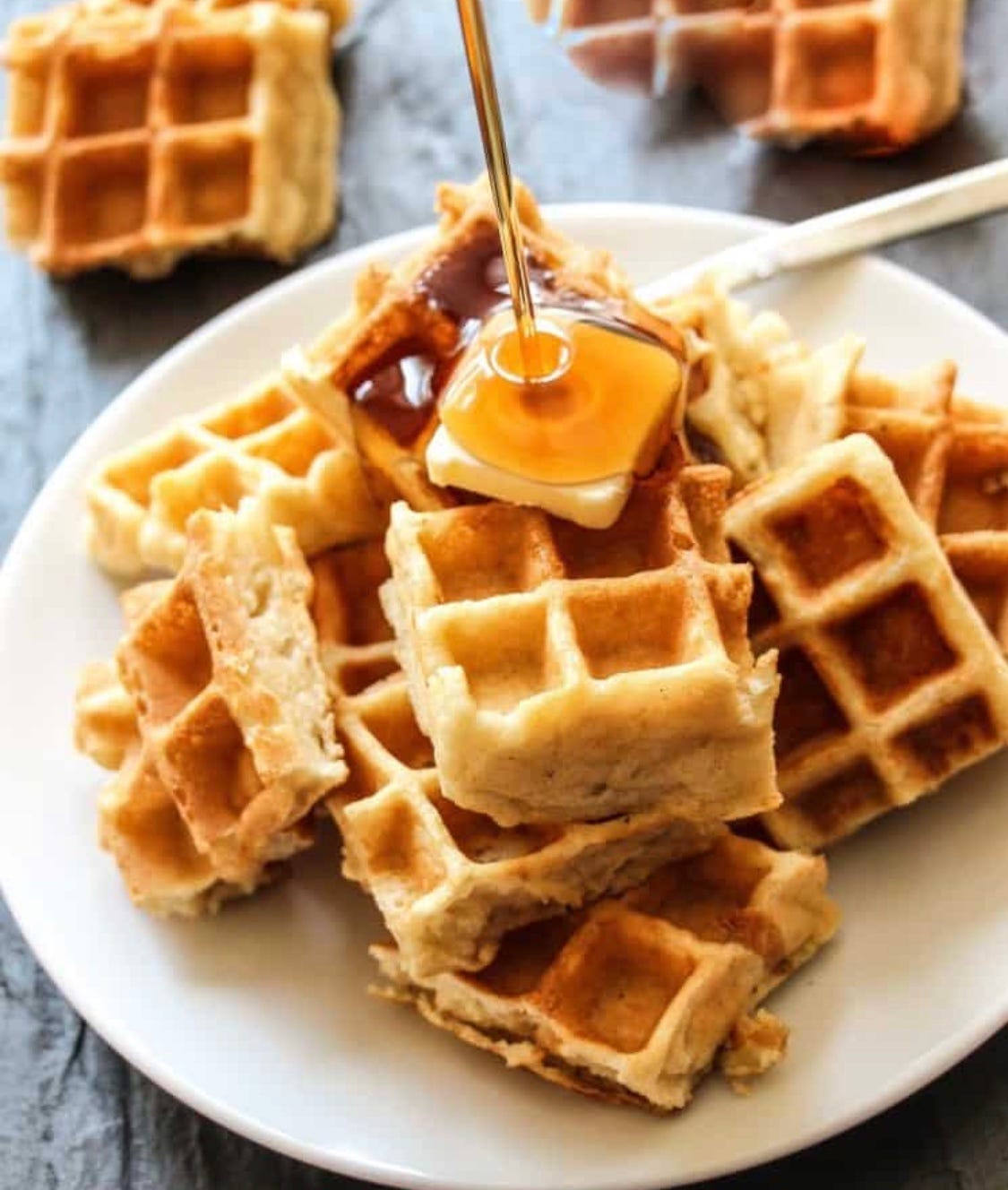 Waffles Put in bowl 2 cups flour 4 tsp baking powder 1 tsp salt 2 egg