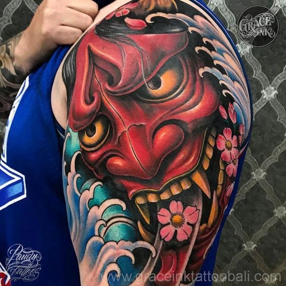 Hannya Mask Tattoo: Origins, Meanings & Photos | By Menweartoday.com | Medium 564_x_564_jpg