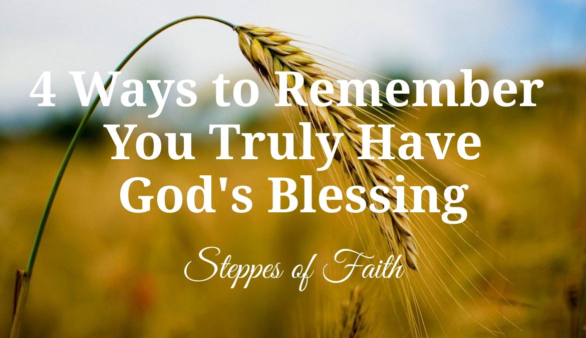 4 Ways to Remember You Truly Have God’s Blessing by Steppes of Faith