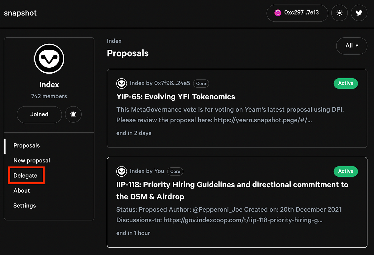 How to Delegate your INDEX Votes. Governance Participation by Brian