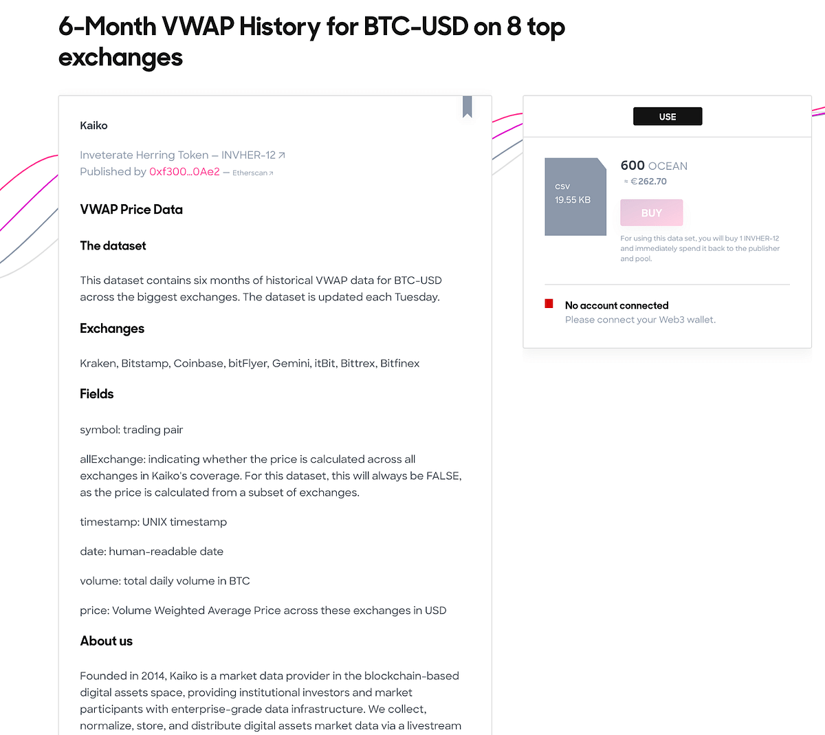 Kaiko Data Now Available on Ocean Protocol’s Decentralized Data