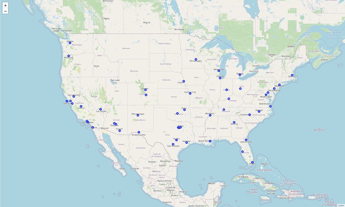 Clustering Top 50 Most Populated Cities In The United States by Kai
