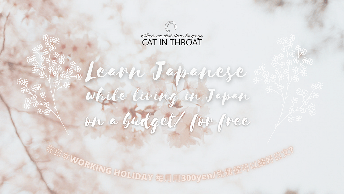 在日本WORKING HOLIDAY 每月用300yen/免費便可以練好日文? Avoir un chat