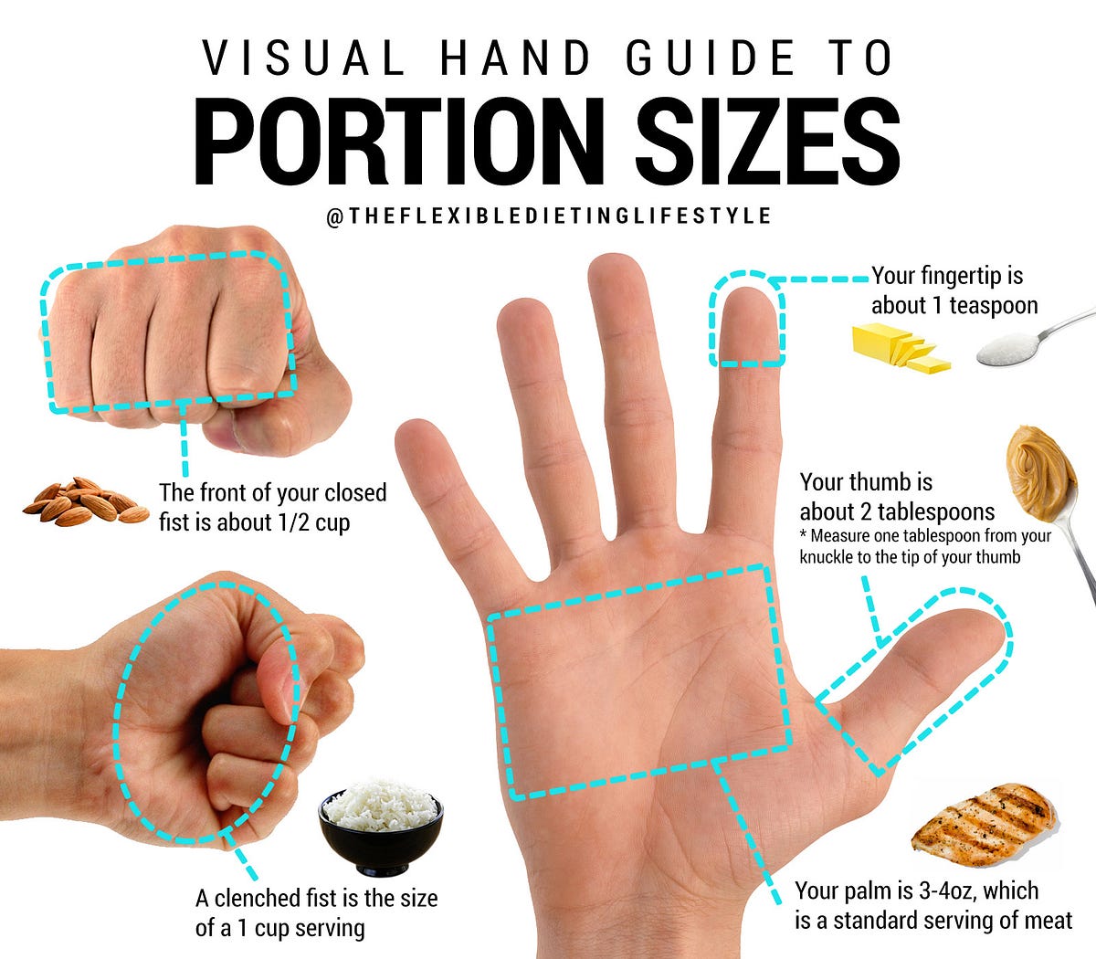 Visual Hand Guide to Portion Sizes by Zach Rocheleau Medium