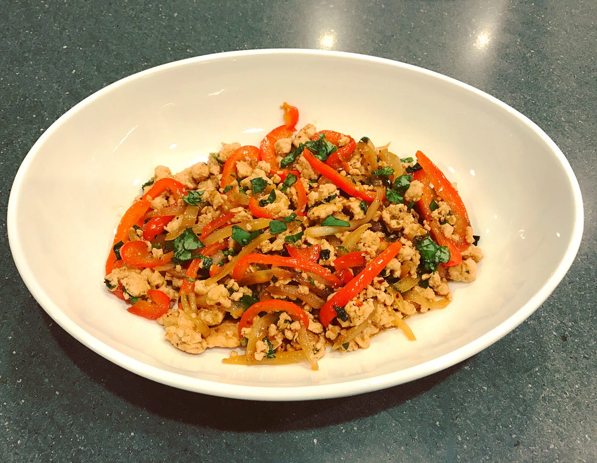 SPICY THAI BASIL CHICKEN. Delish 👌 by eatsbymonal Medium