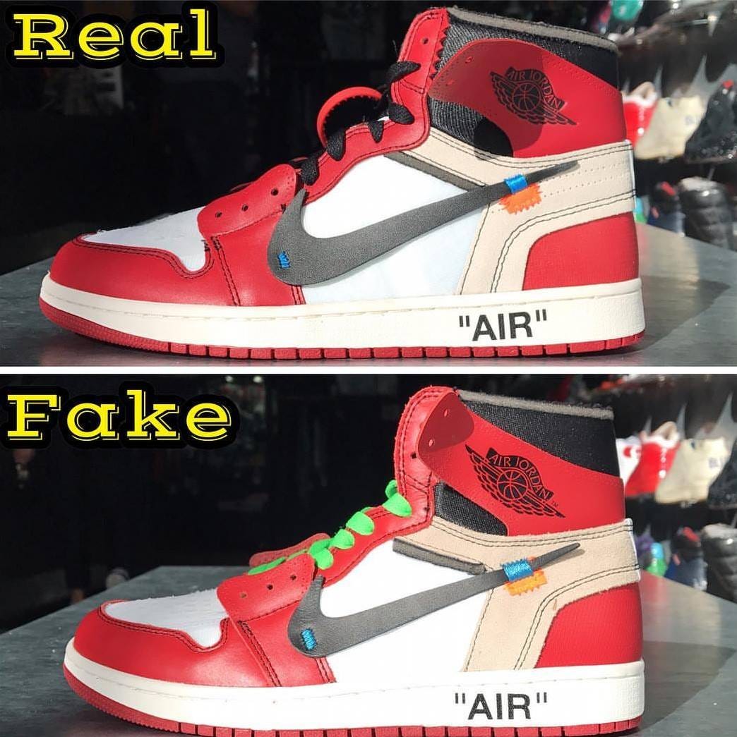 OFF WHITE x JORDAN 1s. REAL VS FAKE Limits App Medium OFF WHITE x JORDAN 1s. REAL VS FAKE Limits App Medium