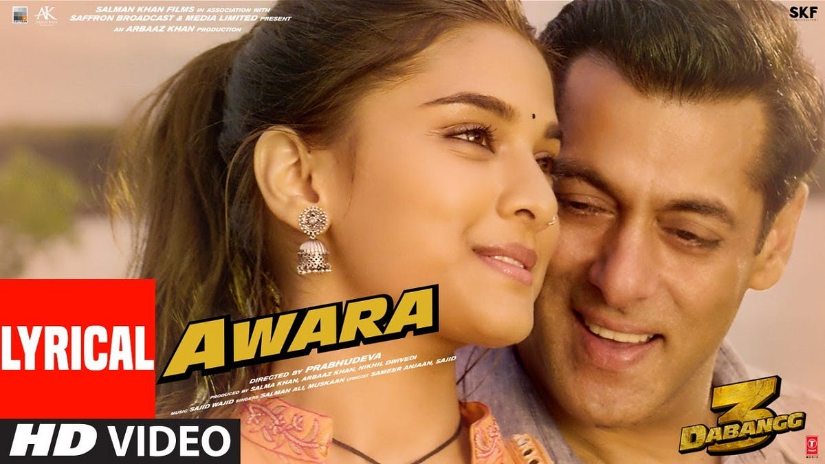 Awara Lyrics Dabangg 3 Salman Khan by Uniquelyrics Medium