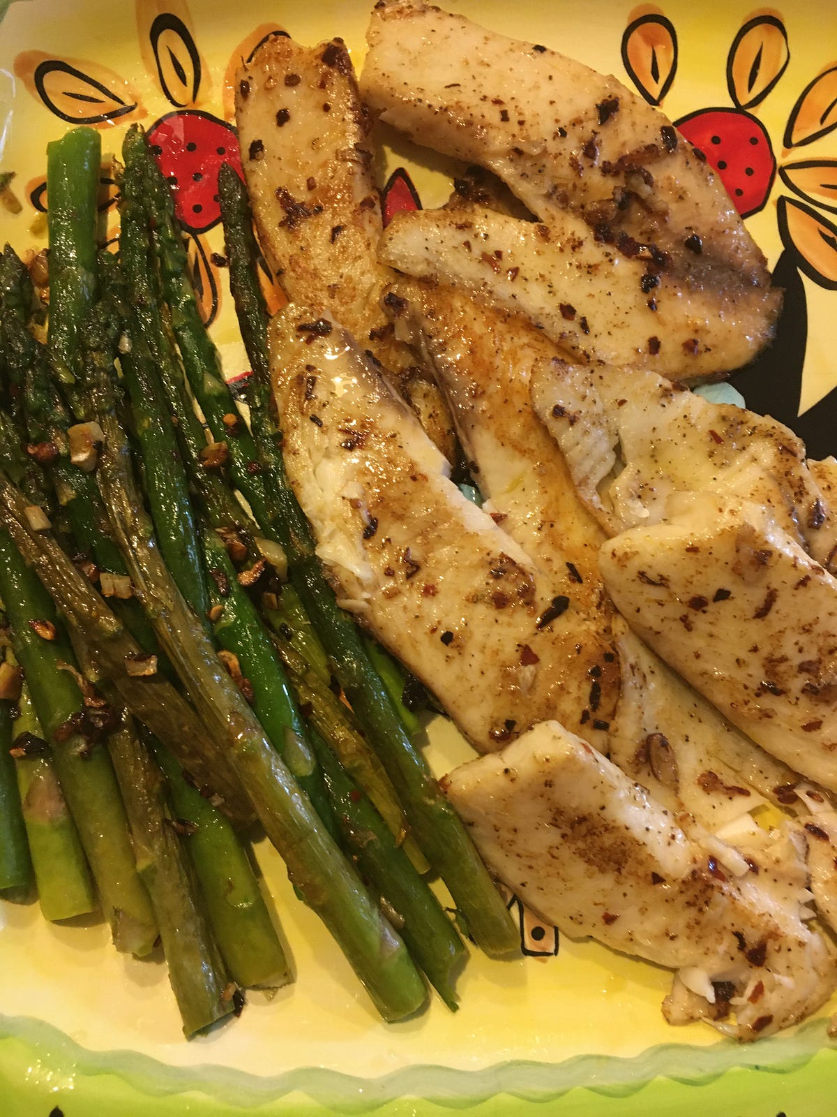 Tilapia and asparagus. This is something you can put together… by