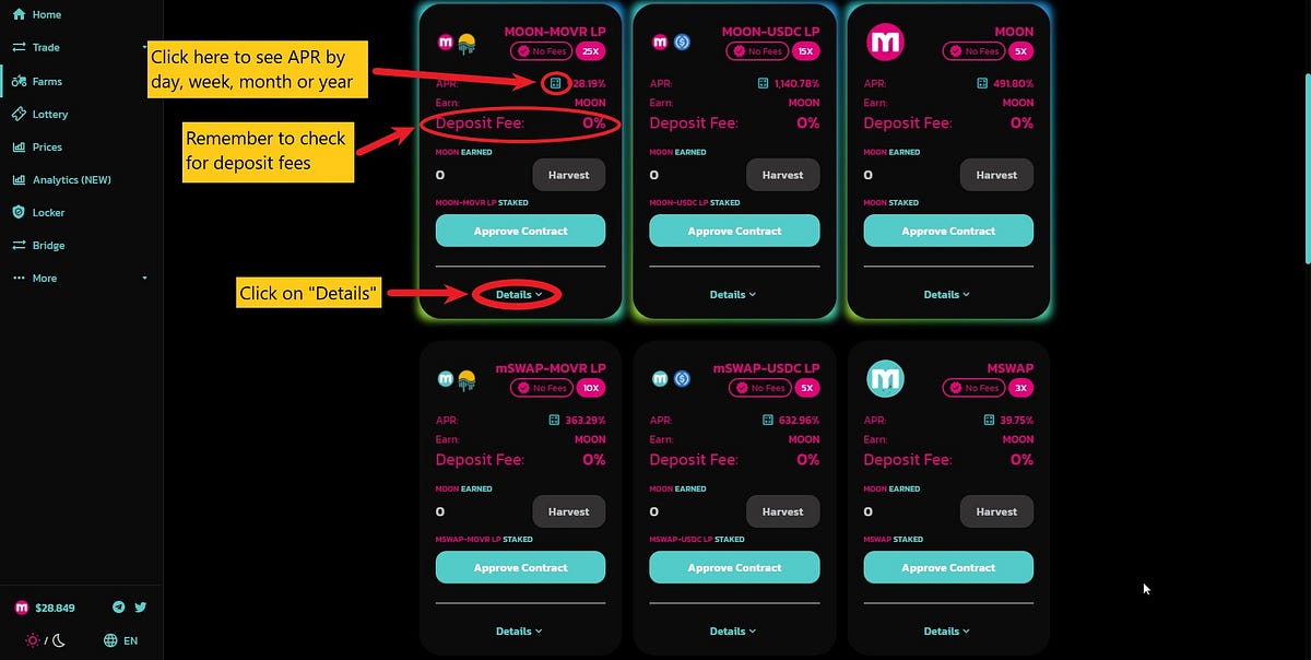 MOVR News Tutorials Start Yield Farming by MOVR & GLMR News Medium