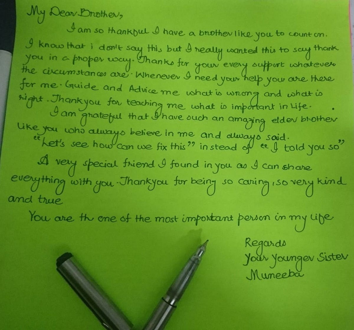 A Letter of Gratitude To My Elder Brother by Muneeba Badar Aug