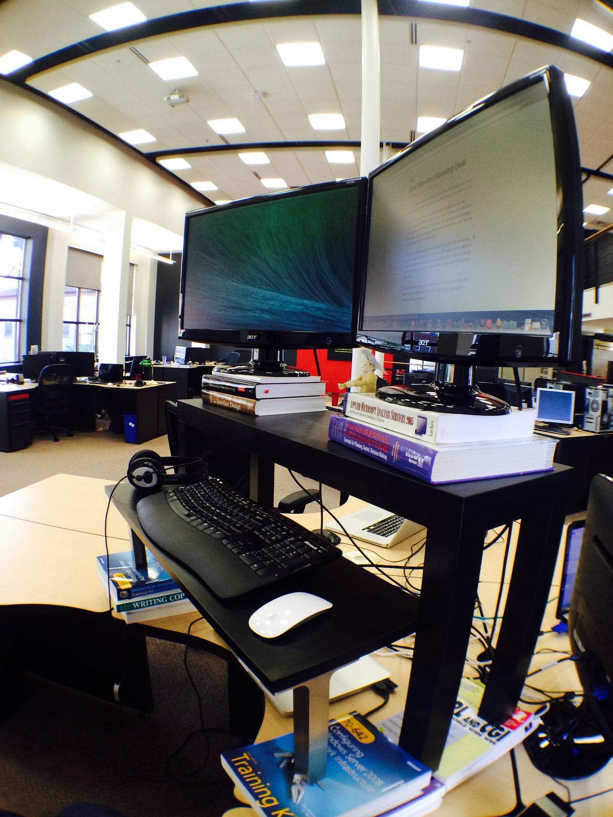 Dual Monitor Standing Desk Rob Villeneuve Medium Dual Monitor Standing Desk Rob Villeneuve Medium