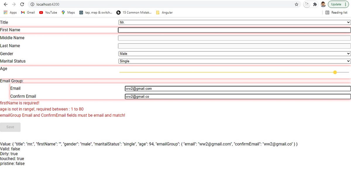 Rapid Angular Reactive Form Component Development Based on a Schema