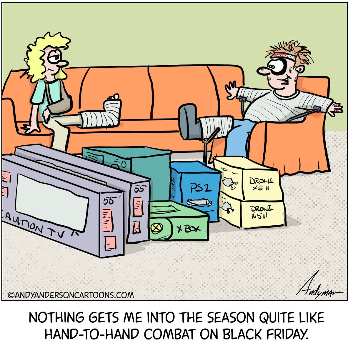 Black Friday Shopping Cartoon by Andy Anderson Andy Anderson Cartoons