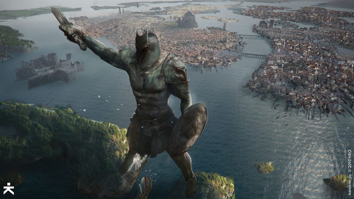 A statue in Game of Thrones inspired by a wonder of the ancient world