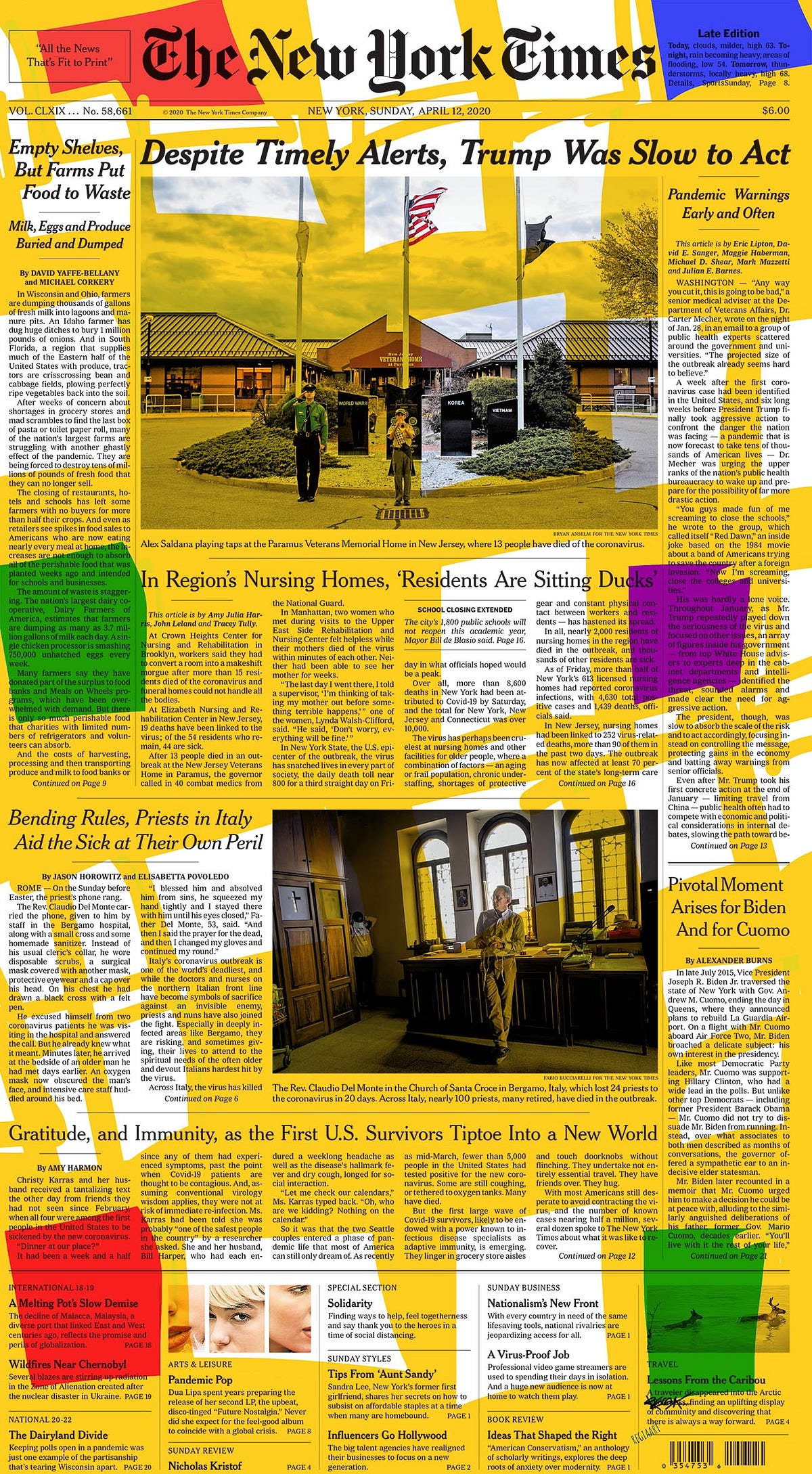 Your Saturday and Sunday NYTimes Front Page in Colors by Regia