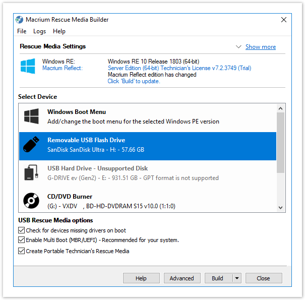 The Macrium Rescue Environment. If you lose your Windows operating
