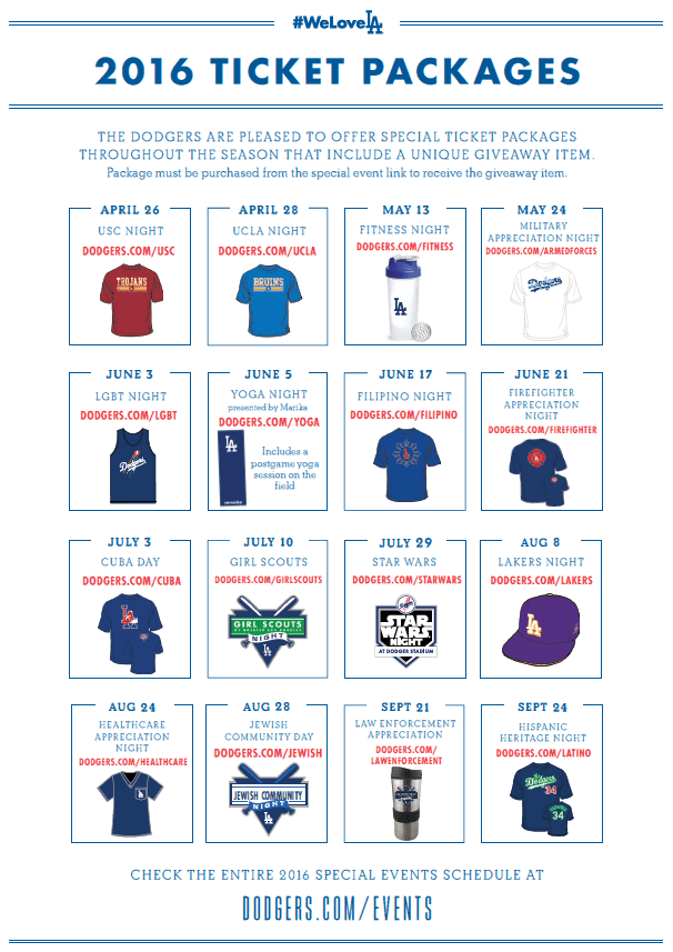 Dodgers announce 2016 themed ticket packages by Yvonne Carrasco