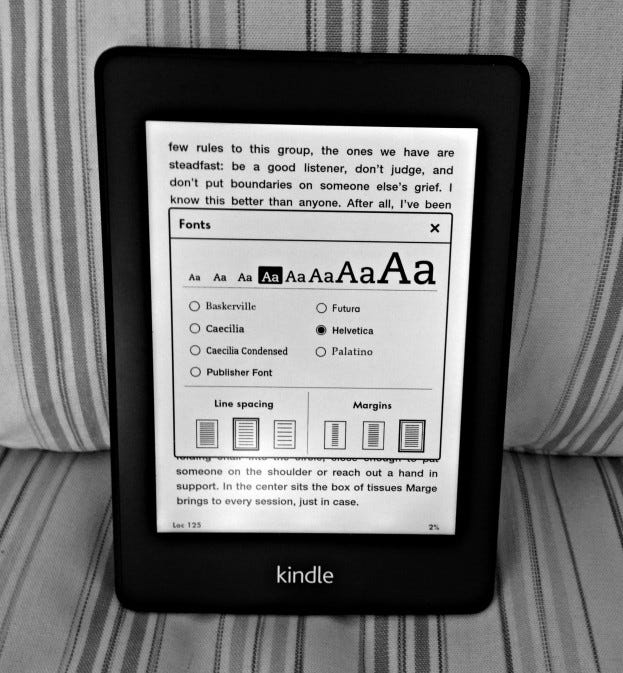 How to change the Font Size on the Kindle Paperwhite Model