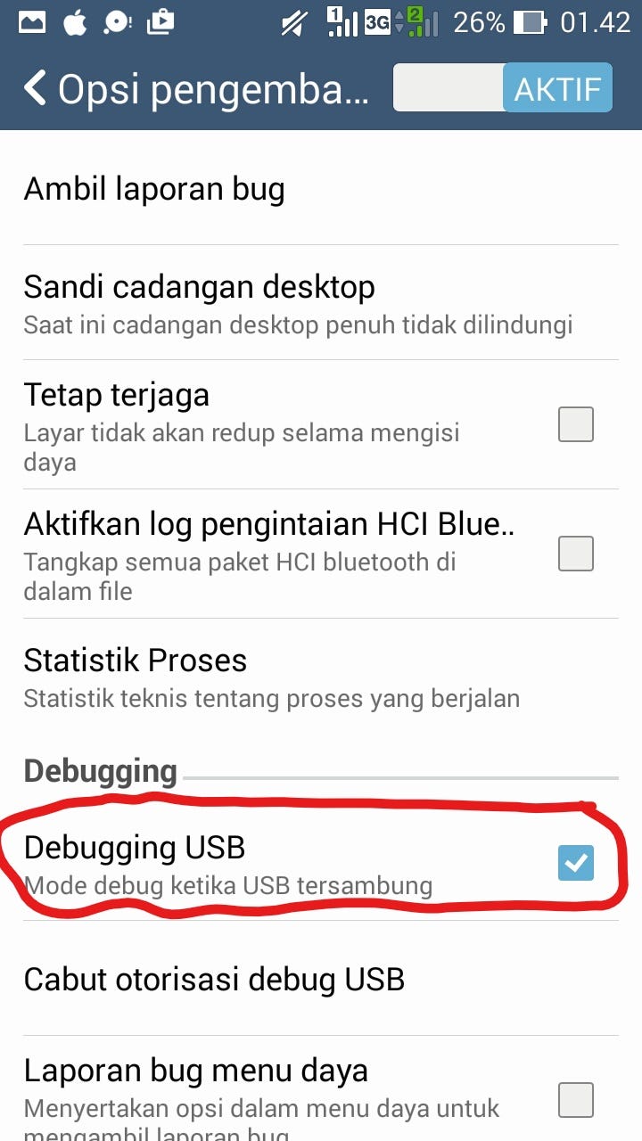 Menjalankan Aplikasi di Android Studio menggunakan USB