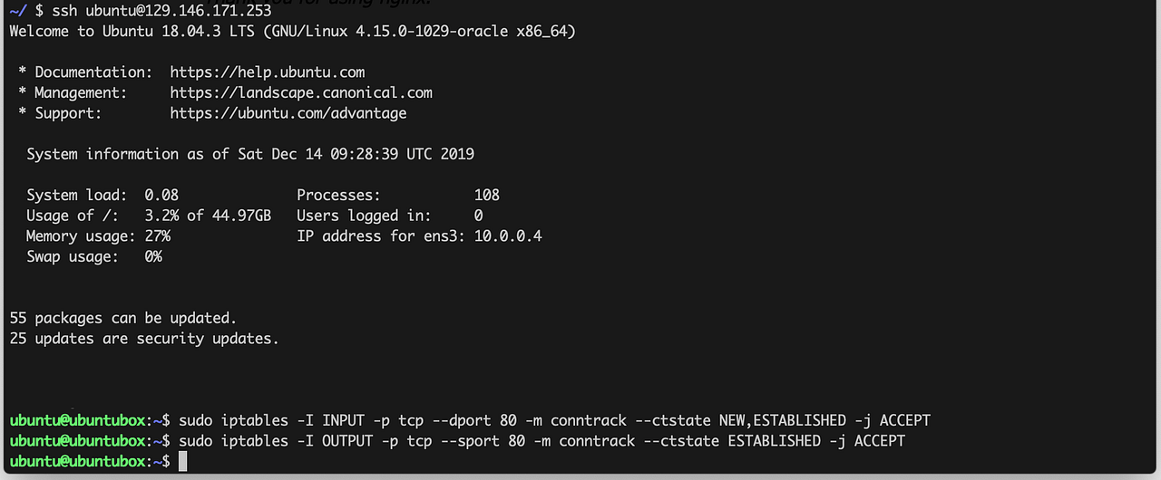 Create free ubuntu vps in oraclecloud with nginx “always