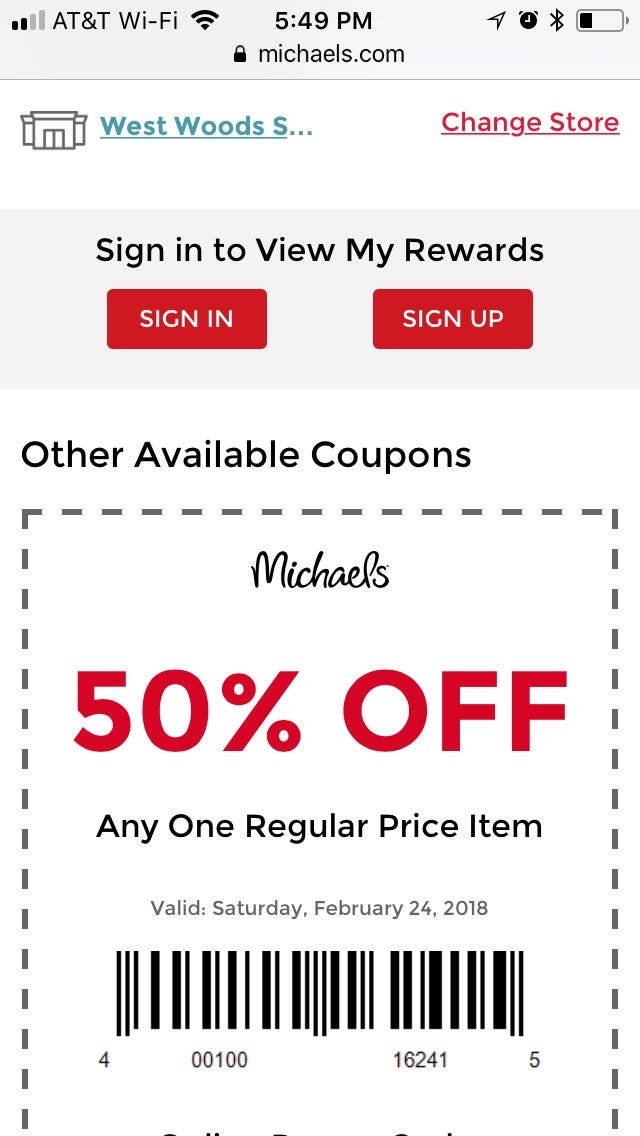 The Subtle Difference between Coupons at Michaels and Hobby Lobby by Laurel Sch UXDI 11 ATX