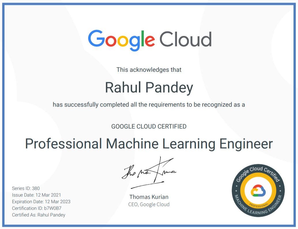 Study guide to ace Google Cloud Certification on Professional Machine