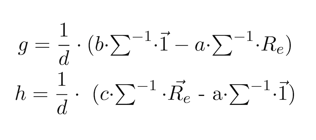 Obtaining the Efficient Frontier with Python — TwoFund Theorem. by