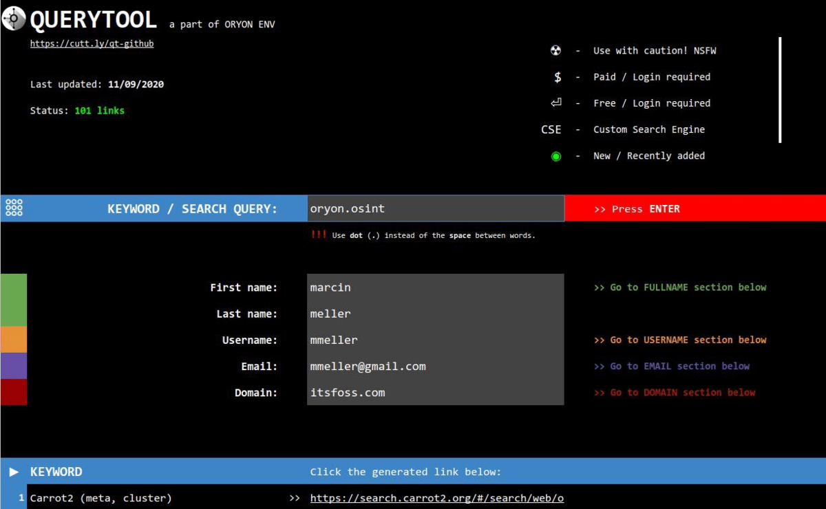 OSINT TOOLS 1. Querytool — это платформа OSINT… by Igor S. Bederov
