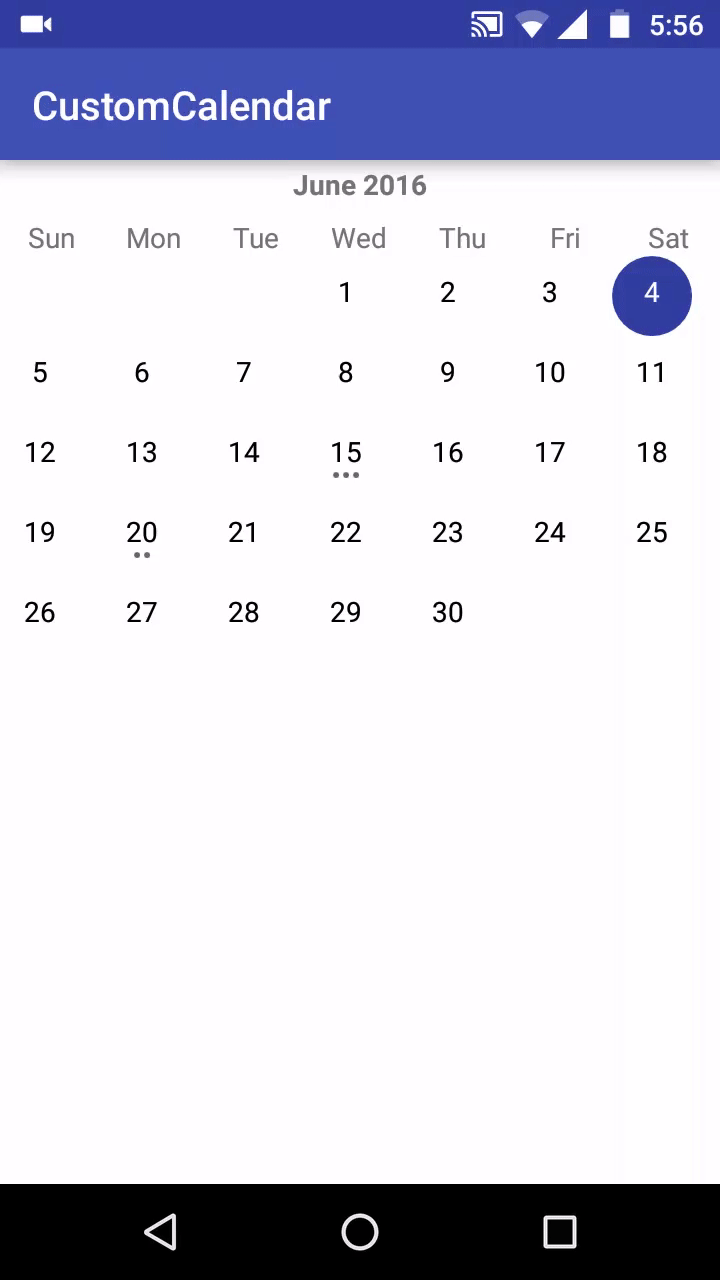 Android Custom Calendar with events by Patel prashant Medium