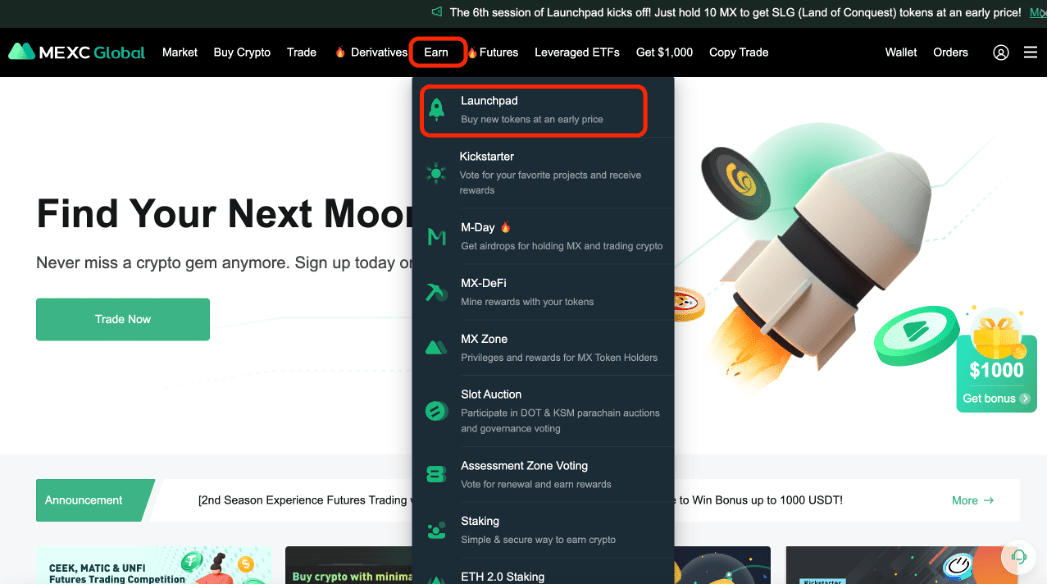 How to get positions for the 6th session of MEXC Launchpad — Land of