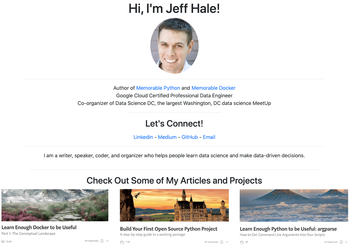 Build a Portfolio Website in a Flash by Jeff Hale