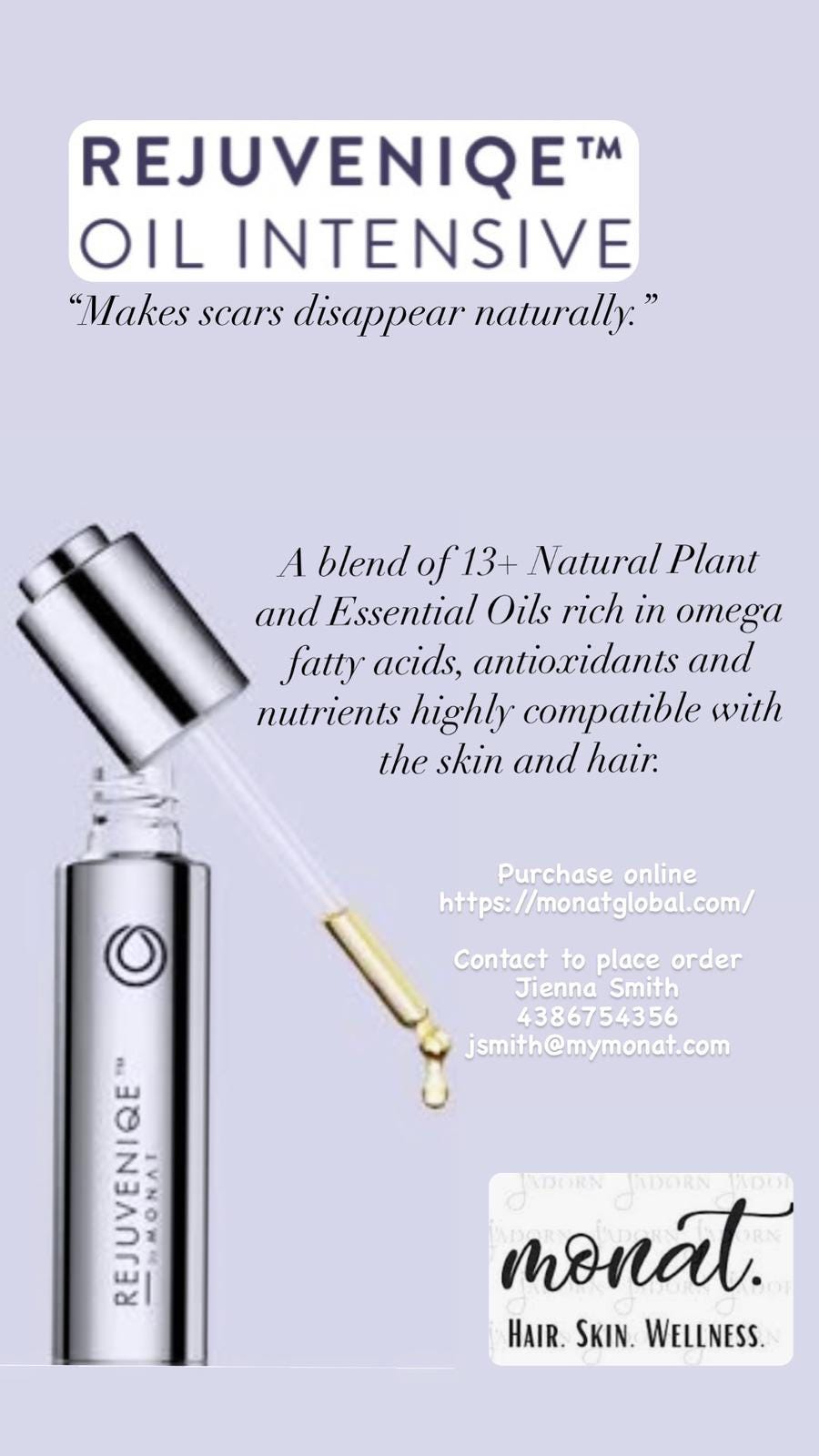 Monat Rejuveniqe Oil Intensive Fighting WinterDry Hair and Skin! by