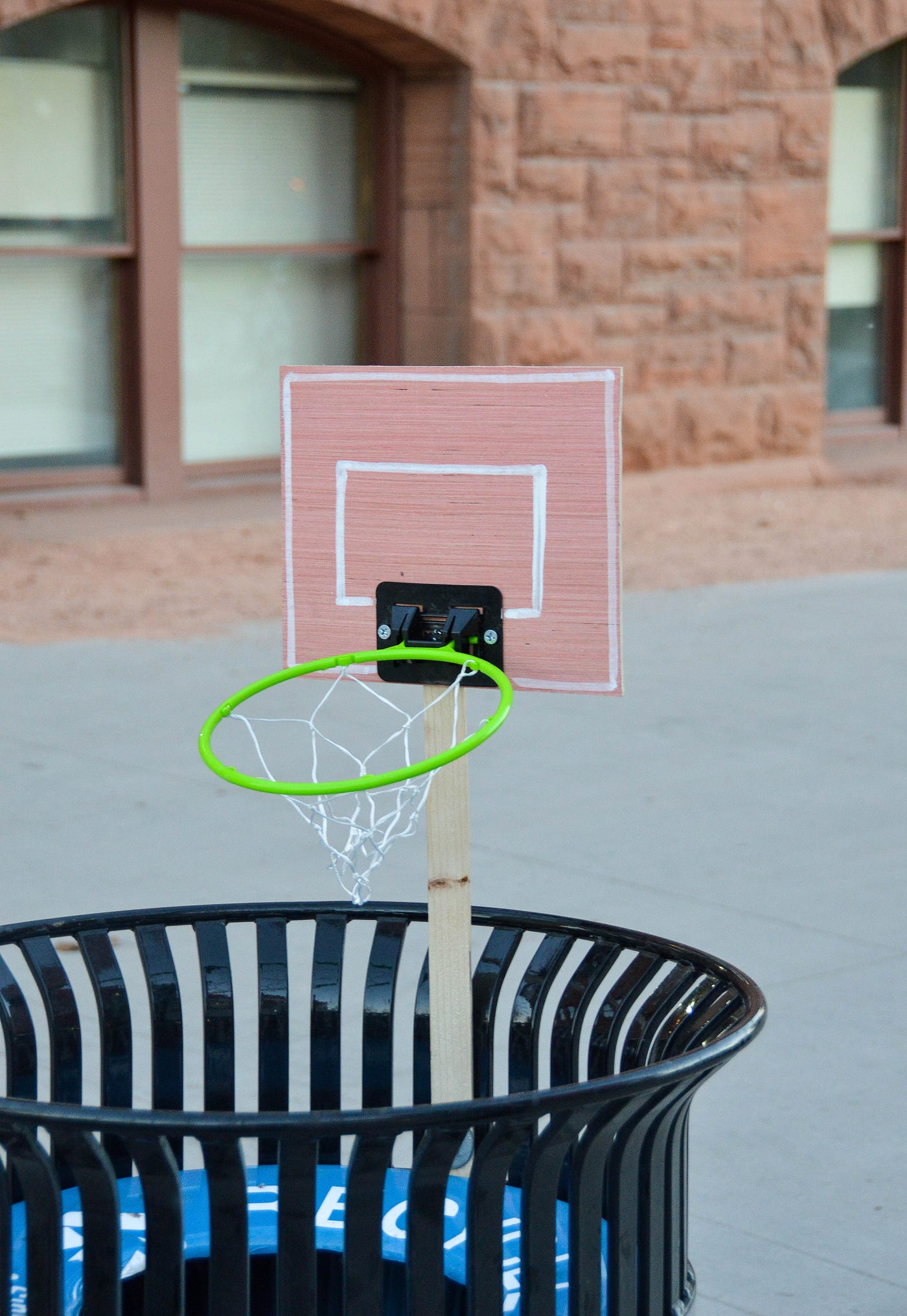 Basketball Hoop Recycling Bin