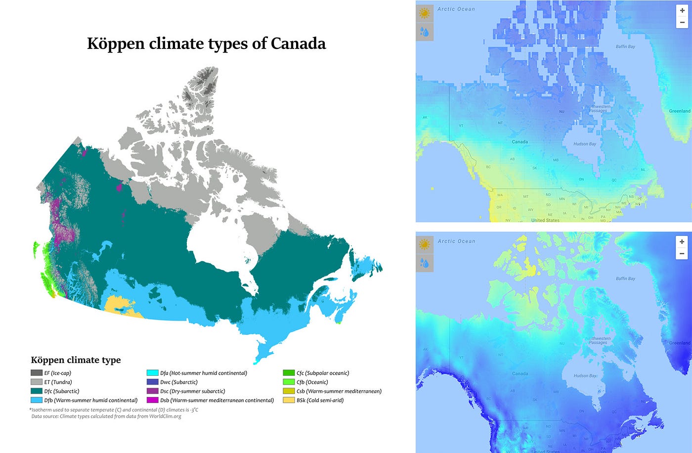 New climate zones for Canada. On ClimateList, Canada was until now