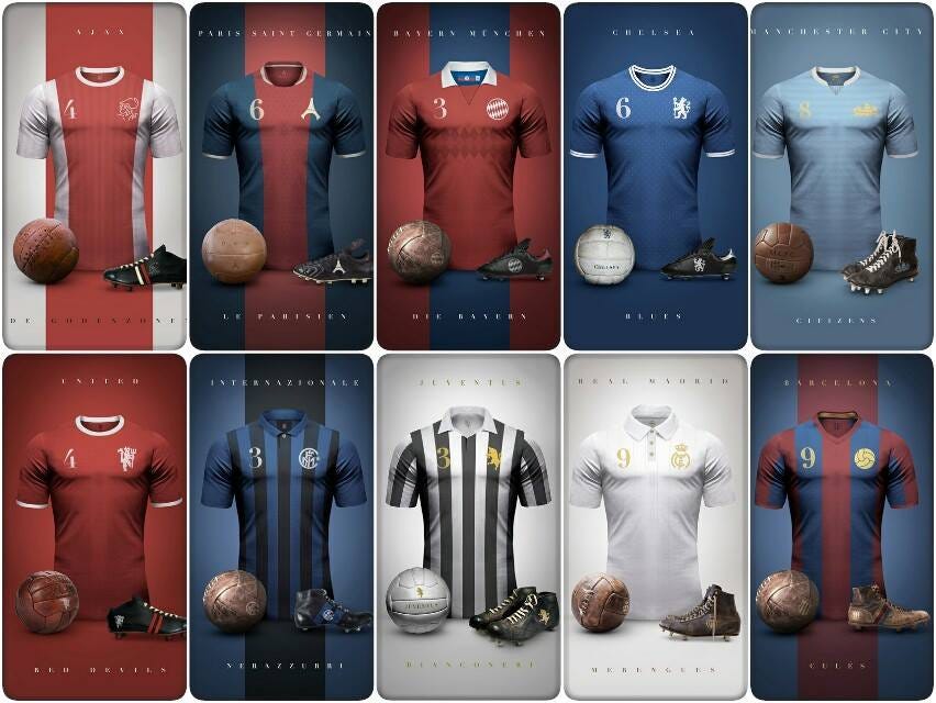 Top 10 Football Clubs Kit Through the History by AlaaDin Harabi Medium