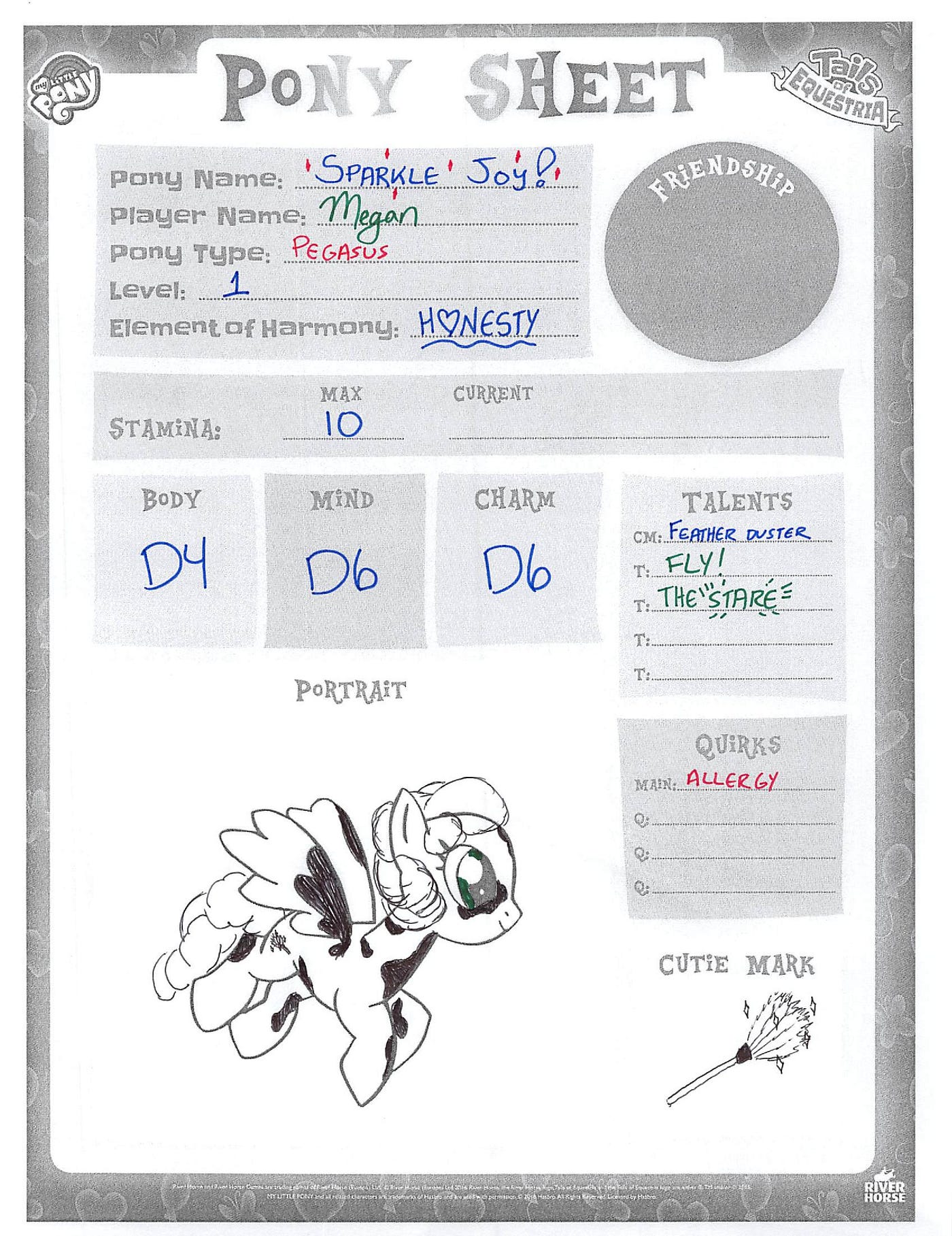 Tails of Equestria Character Sheets by Tabletop Potluck Medium
