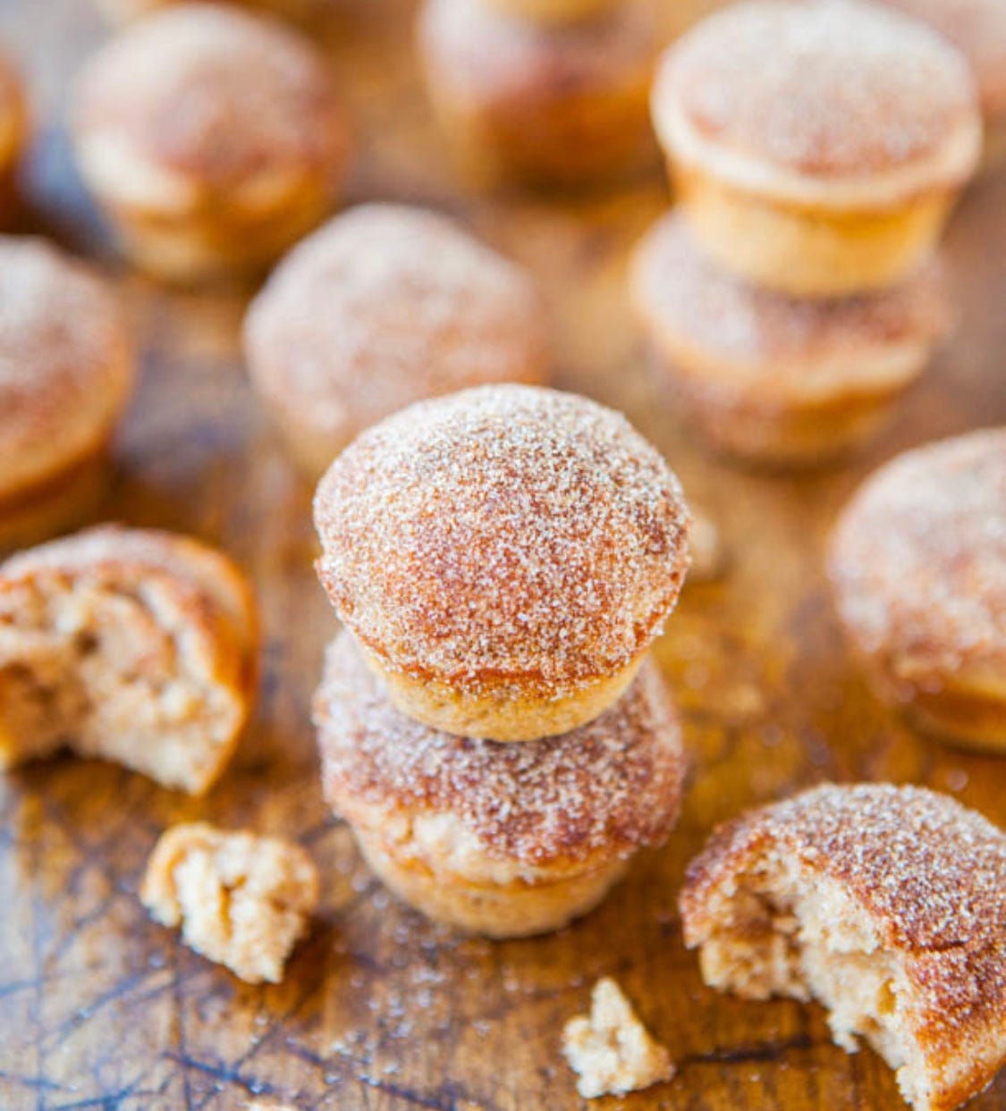 Mini Donut Muffins 1/2 cup white sugar 1/4 cup melted butter 3/4 tsp